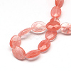 Faceted Oval Cherry Quartz Glass Beads Strands X-G-R303-15-2