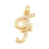 Brass Micro Pave Clear Cubic Zirconia Pendants CU-CBA7939-01F-G-1