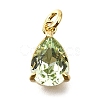 Brass Glass Charms KK-V011-31G-1