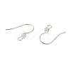 Anti-Tarnish Rhomdium Plated 925 Sterling Silver Micro Pave Single Cubic Zirconia Ear Wire STER-NH0001-66P-2