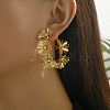Luxurious Brass Flower Hoop Earrings NZ6033-1