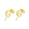 Brass Stud Earrings Findings EJEW-H128-04G-1