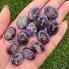Oval Natural Amethyst Rune Stones PW-WG22365-03-1