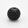 CZ Brass Micro Pave Grade AAA Gunmetal Color Cubic Zirconia Round Beads KK-O065-10mm-01B-NR-1