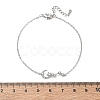 Brass Micro Pave Clear Cubic Zirconia Moon Star Link Bracelets KK-CBA6980-25P-5