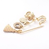Christmas Theme Brass Safety Brooch X-JEWB-BR00046-03-3