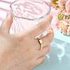 Natural Freshwater Pearl & 304 Stainless Steel Bead Finger Rings RJEW-FS00001-17-5