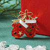 Christmas Alloy Rhinestone Lapel Pins for Backpack Clothes JEWB-C052-01C-KCG-1