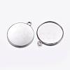 Tarnish Resistant 304 Stainless Steel Pendant Cabochon Settings STAS-K146-054-25mm-1