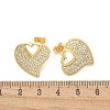 Rack Plating Brass Micro Pave Clear Cubic Zirconia Stud Earrings for Women EJEW-C125-06A-G-5