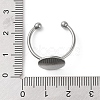 Non-Tarnish Adjustable 304 Stainless Steel Finger Rings Components STAS-K278-04D-P-4