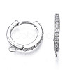 Brass Micro Pave Cubic Zirconia Huggie Hoop Earring Findings X-KK-T063-013P-NF-3