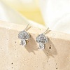 Brass Micro Pave Clear Cubic Zirconia Stud Earrings EJEW-R016-26P-13-1