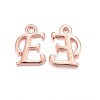 Rose Gold Plated Alloy Letter Pendants X-PALLOY-J718-01RG-E-1