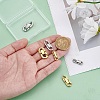6Pcs 6 Styles 304 Stainless Steel Fold Over Clasps STAS-PH0006-09-4