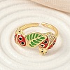 Brass Micro Pave Cubic Zirconia Cuff Rings for Women RJEW-F196-01G-2