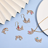 40Pcs 5 Colors Moon Alloy Enamel Connector Charms ENAM-CA0001-55-4