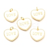 Brass Enamel Pendants KK-B027-03G-D-1