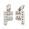 Brass Micro Pave Grade AAA Cubic Zirconia Charms ZIRC-P067-11P-F-NR-2