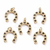 Brass Micro Pave Black Cubic Zirconia Pendants X-KK-C100-14G-1