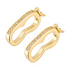 2Pcs Platinum Plated 925 Sterling Silver Rhinestone Twister Clasps FIND-GO0002-57-1
