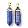 Natural Lapis Lazuli Pointed Pendants G-G025-01G-03-2