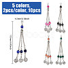 10Pcs 10 Colors Tibetan Style Zinc Alloy with Resin Bead Tassel Big Pendants TIBEP-PH0001-92-2