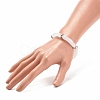 White Acrylic Curved Tube Chunky Stretch Bracelet with CCB Plastic for Women BJEW-JB08126-01-3