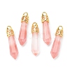 Bullet Cherry Quartz Glass Pointed Pendants G-E332-C30-G-2
