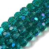 Electroplate Transparent Glass Beads Strands X-EGLA-A035-T8mm-L12-1