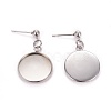 Tarnish Resistant 304 Stainless Steel Stud Earring Settings STAS-L226-019E-P-2