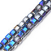 Electroplate Transparent Glass Beads Strands EGLA-N002-28-C06-1