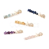 5Pcs 5 Styles Synthetic Turquoise & Natural Rose Quartz & Flower Amazonite & Lapis Lazuli & Amethyst & Topaz Jade Chip Alligator Hair Clips PHAR-TA000010-2
