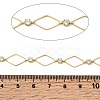 Handmade Brass Pave Clear Cubic Zirconia Rhombus Link Chains CHC-G027-01LG-3