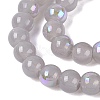 Electroplate Imitation Jade Glass Beads Strands EGLA-Q132-6MM-01B-11-3