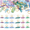 30Pcs 6 Styles Electroplated Natural Quartz Crystal Pendants PALLOY-TAC0225-1