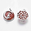 Natural Red Jasper Kitten Pendants G-J386-B04-2