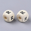 Printed Natural Wood Beads WOOD-T026-001R-2