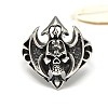 Personalized 304 Stainless Steel Skull Wide Band Rings for Men RJEW-F018-15-1
