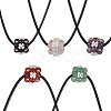 Natural Mixed Stone & Glass Seed Beads Cluster Flower Pendant Necklaces NJEW-MZ00095-2
