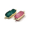 Natural Dyed Quartz Crystal Links Connector Charms G-K189-02LG-2