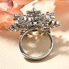 Snowflake Rotatable Open Cuff Rings for Women RJEW-B111-01P-3