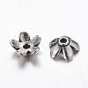 Tibetan Style  Zinc Alloy Bead Caps TIBEB-6.5x3-AS-FF-2