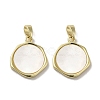 Brass Pave Shell Pendants KK-I708-14B-G-1