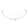 Brass Micro Pave Grade AAA Cubic Zirconia Letter Pendant Necklaces NJEW-JN04771-20-1