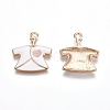 Light Gold Plated Alloy Enamel Pendants PALLOY-TAC0009-76-2