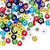 120Pcs 10Colors Handmade Evil Eye Lampwork Beads LAMP-SZ0001-16-2