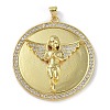 Rack Plating Brass Micro Pave Clear Cubic Zirconia Pendants KK-K341-53B-G-1