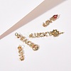 4Pcs 4 Style Eco-Friendly Brass Micro Pave Cubic Zirconia with Glass Pendants KK-SZ0005-79-3