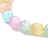 Dyed Natural Selenite Round Beaded Stretch Bracelet BJEW-JB09411-02-3